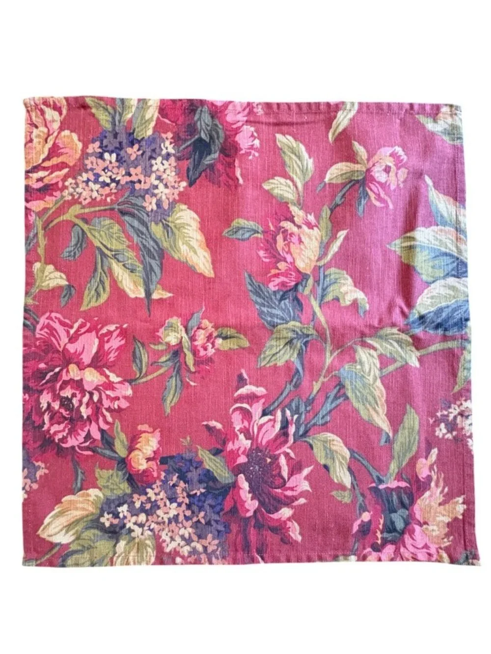 VTG Red Rose Floral Cloth Napkins Set Of Four Cottage Core Grandmillenial Avon